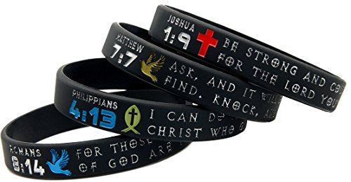 Inkstone Symbols of Faith Bible Bracelets with Christian Symbols Scripture Silicone Rubber Wristbands