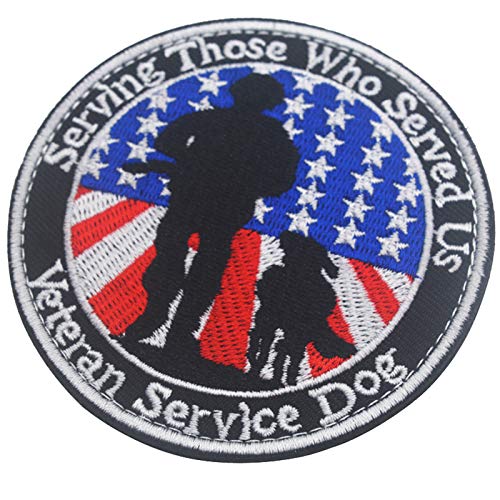 Veterans Service Dog Serving Those Who Served Us Vests/Harnesses Military Tactical Morale Badge Emblem