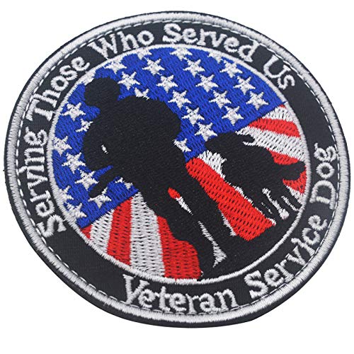 Veterans Service Dog Serving Those Who Served Us Vests/Harnesses Military Tactical Morale Badge Emblem