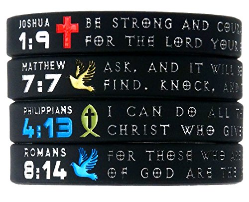 Inkstone Symbols of Faith Bible Bracelets with Christian Symbols Scripture Silicone Rubber Wristbands